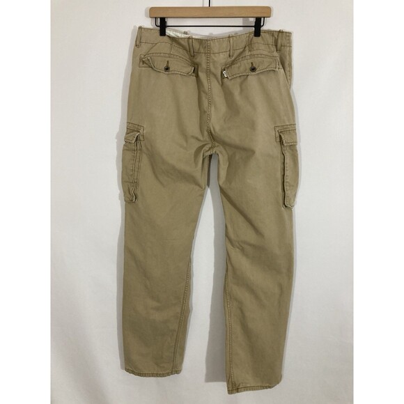 Flawed Levi’s Pants Men’s 38x36 Khaki Cargo Distressed Twill Straight Leg - Picture 2 of 16